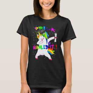 Dab Unicorn Pre-K Graduierungskappe nagelte es für T-Shirt