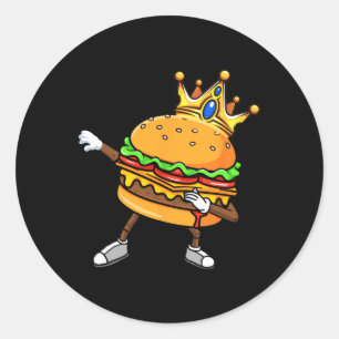 Dabbin King of Burgers Burger Dab Dancing Men Wome Runder Aufkleber