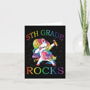 Dabbing 5. Klasse Rocks Einhorn Erster Tag der Sch Karte