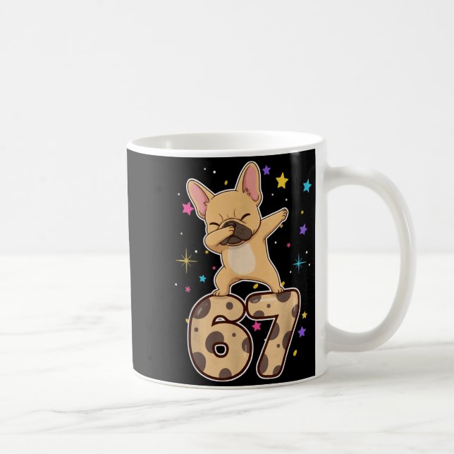 Dabbing 67 French Bulldog 67 Dog Funny Six Seven M Kaffeetasse (Rechts)