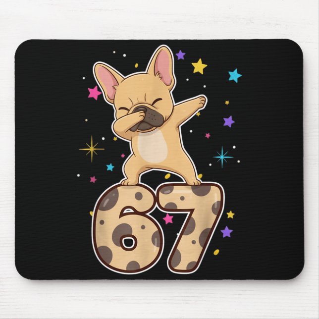 Dabbing 67 French Bulldog 67 Dog Funny Six Seven M Mousepad (Vorne)