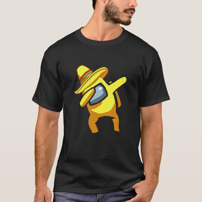 Dabbing A.Mong Us Funny Cinco De Mayo Mexiko Männe T-Shirt (Vorderseite)