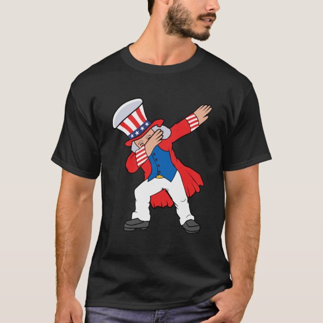 Dabbing Abraham Abe Lincoln Patriotic 4. Juli T-Shirt (Vorderseite)