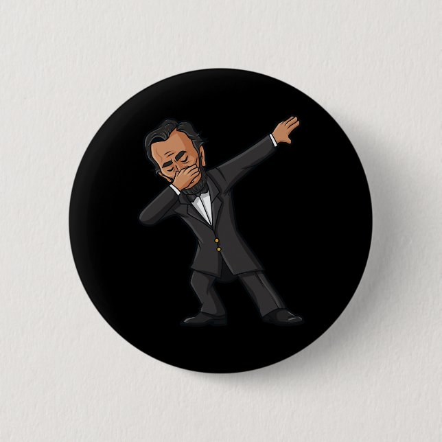 Dabbing Abraham Lincoln 4. Juli Abe Dab Boys G Button (Vorderseite)
