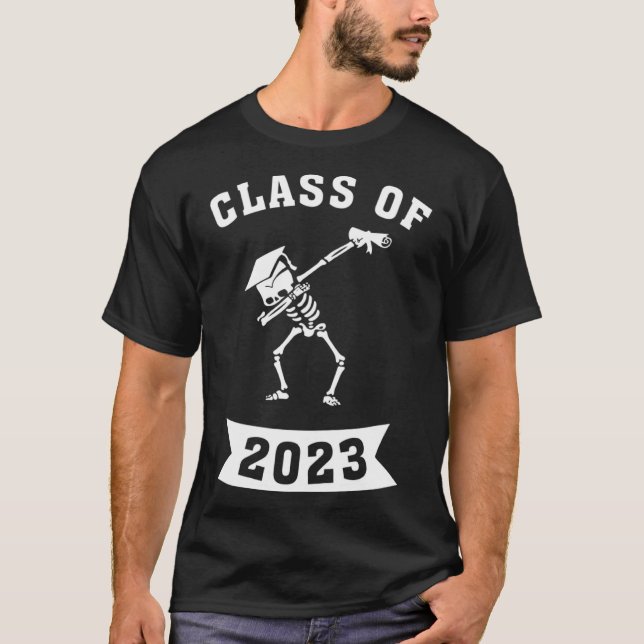 Dabbing Abschluss Class 2023 Skeleton Dab School T-Shirt (Vorderseite)