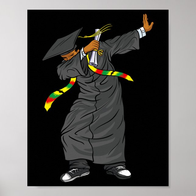Dabbing Abschluss Class of 2024 Black History Mon Poster (Vorne)