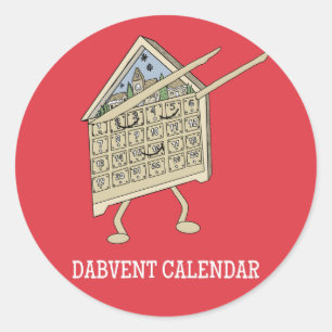 Dabbing Adventskalender Lustiger Christlicher Reli Runder Aufkleber