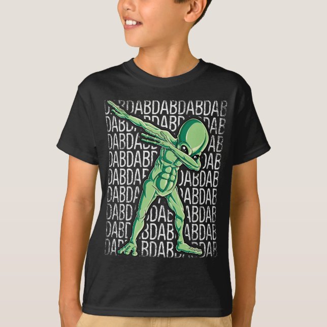Dabbing Alien Dab Hip Hop Funny UFO Gift Boys T-Shirt (Vorderseite)