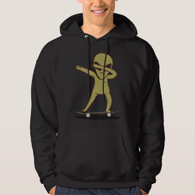 Dabbing Alien Skater  Skateboard Dab Hoodie (Vorderseite)
