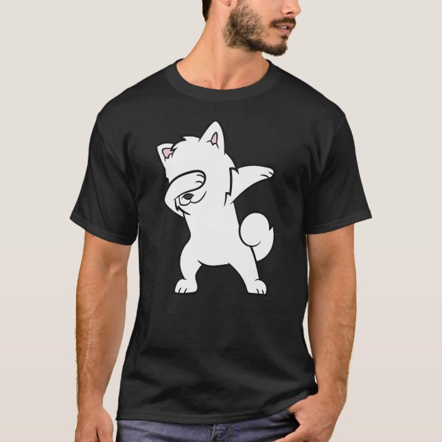 Dabbing American Eskimo Dog Funny American Eskimo  T-Shirt (Vorderseite)