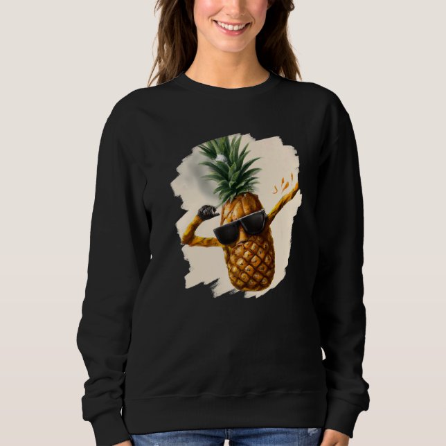 Dabbing Ananas Aloha Sunglasses Beach Dance Haw Sweatshirt (Vorderseite)