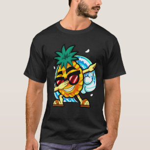 Dabbing Ananas Sommer Frucht Tanzender Veganer Tro T-Shirt