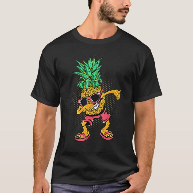 Dabbing Ananas Sonnenbrille Aloha Beaches Hawaii T-Shirt (Vorderseite)