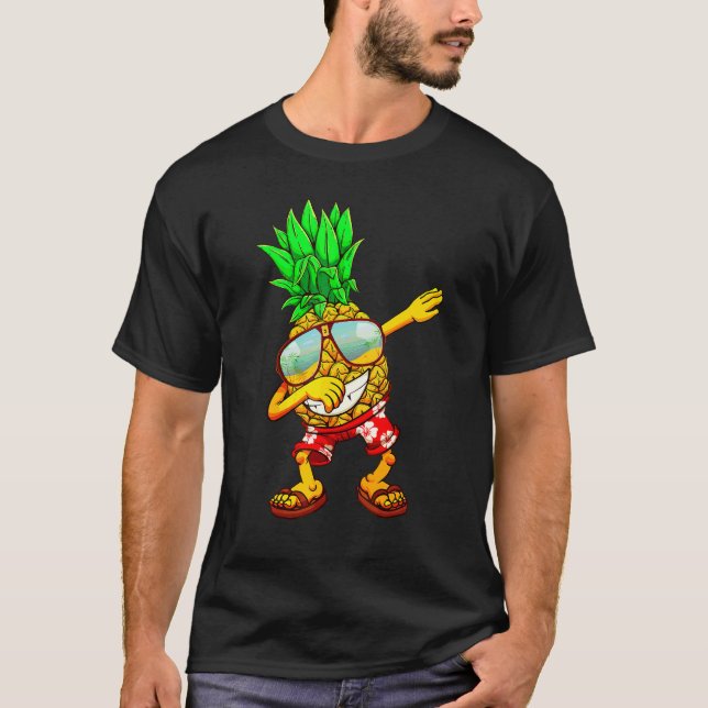 Dabbing Ananas Sonnenbrille Aloha Beaches Hawaii T-Shirt (Vorderseite)