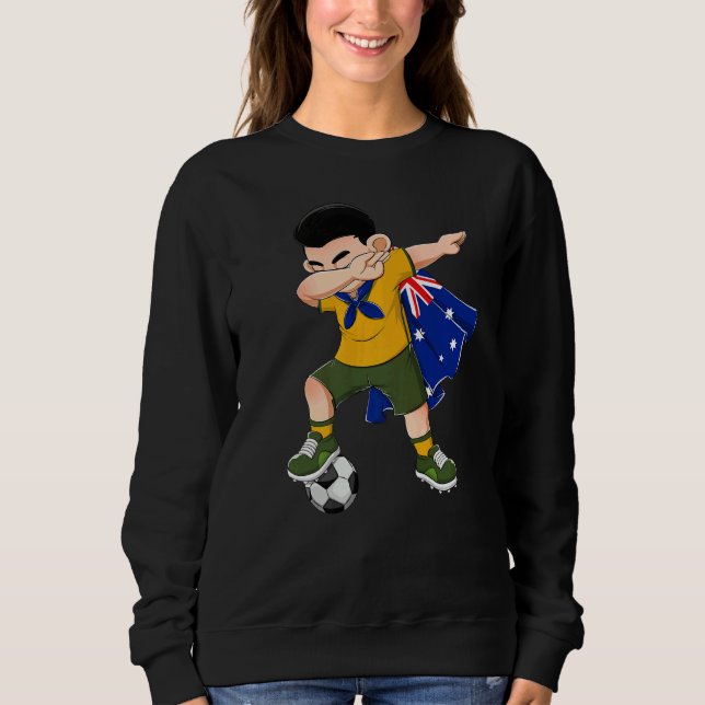 Dabbing Australia BoAustralia Football Flag Kids Sweatshirt (Vorderseite)