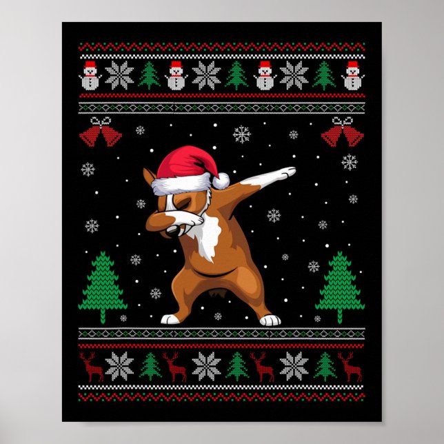 Dabbing Australian Cattle Dog Weihnachtsmannmütze  Poster (Vorne)