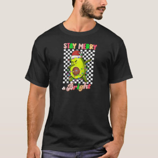 Dabbing Avocado Bleibe Merry and Bright Groovy Chr T-Shirt