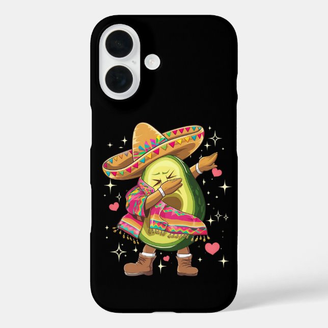 Dabbing Avocado Cinco De Mayo Funny Mexican Poncho Case-Mate iPhone Hülle (Rückseite)