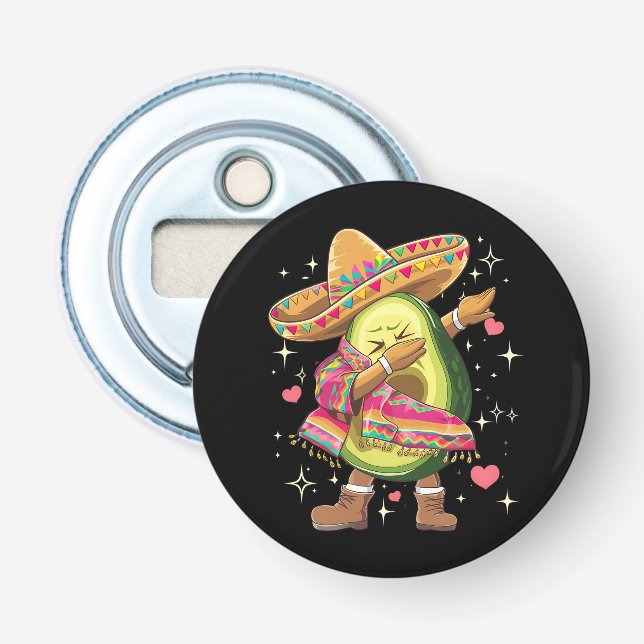 Dabbing Avocado Cinco De Mayo Funny Mexican Poncho Flaschenöffner (Vorderseite)