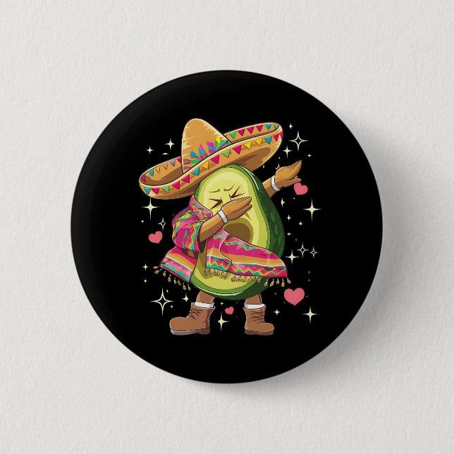 Dabbing Avocado Cinco De Mayo Lustiger Mexikanisch Button (Vorderseite)