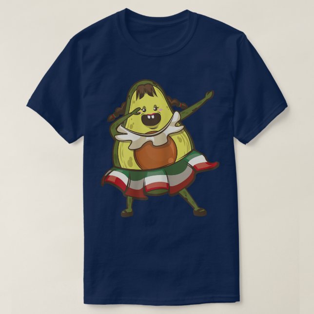 Dabbing Avocado Girl Cinco De Mayo T-Shirt (Design vorne)
