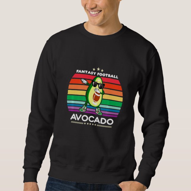 Dabbing Avocado Rainbow Sunset Fantasy Football Lo Sweatshirt (Vorderseite)