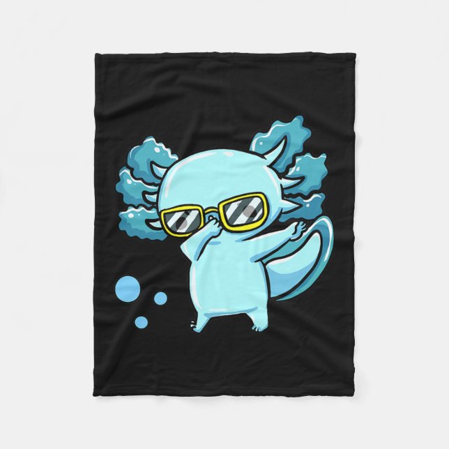 Dabbing Axolotl Kinder Junge Kleinkind Niedlich Ax Fleecedecke (Vorderseite)