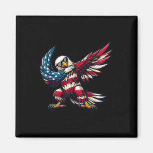 Dabbing Bald Eagle American Flag Patriotic Indepen Magnet