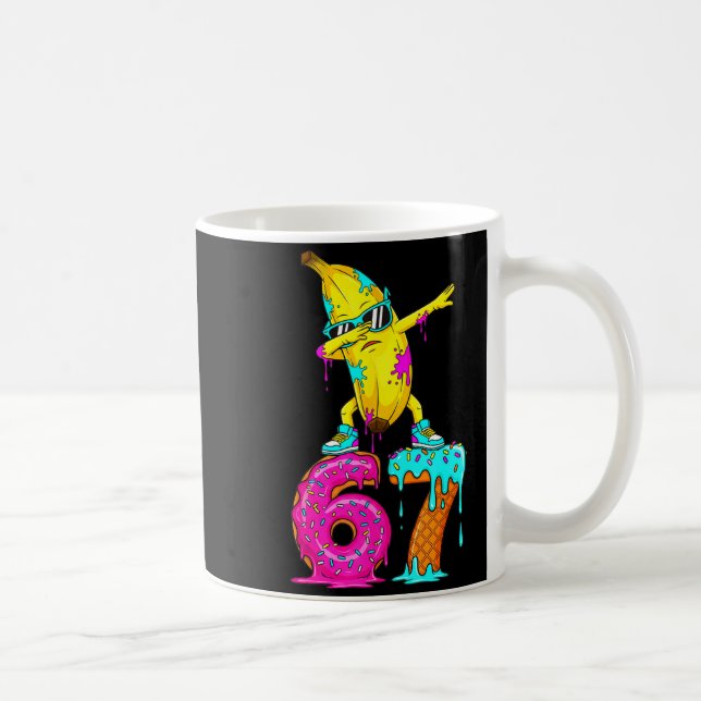 Dabbing Banana 67 Ice Cream Drip Funny Six Seven M Kaffeetasse (Rechts)