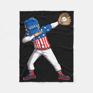 Dabbing Baseballspieler 4. Juli USA Amerikanische Fleecedecke