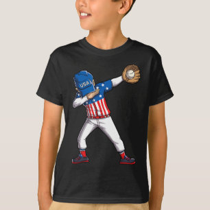 Dabbing Baseballspieler 4. Juli USA Amerikanische T-Shirt