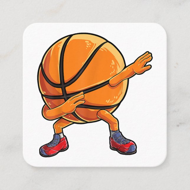 Dabbing Basketball Ball Funny Boys Männer Frauen S Quadratische Visitenkarte (Vorderseite)