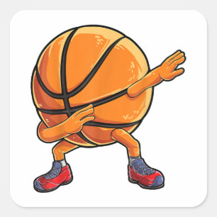 Dabbing Basketball Ball Funny Boys Männer Frauen S Quadratischer Aufkleber