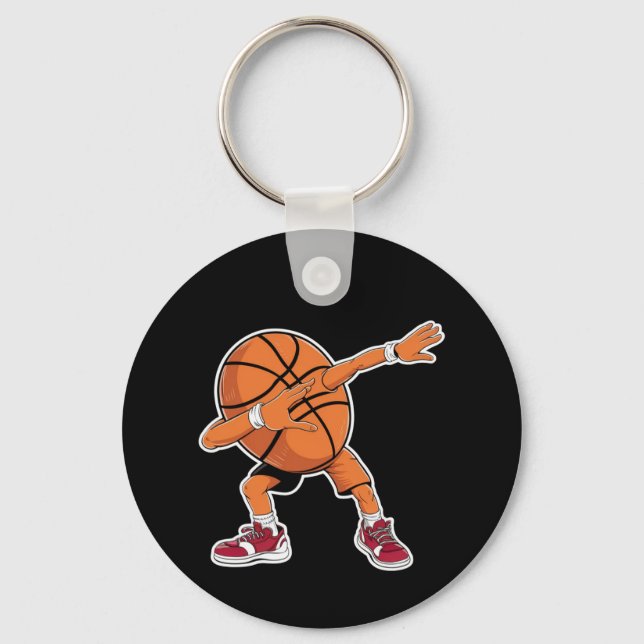 Dabbing Basketball Ball Funny Sports Player Schlüsselanhänger (Vorderseite)
