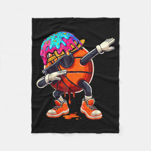 Dabbing Basketball Drip Eiscreme Kinder Jugend Jun Fleecedecke