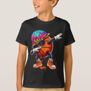 Dabbing Basketball Drip Eiscreme Kinder Jugend Jun T-Shirt