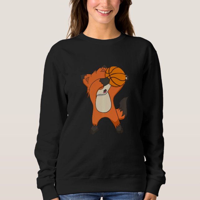 Dabbing Basketball Fox Sweatshirt (Vorderseite)