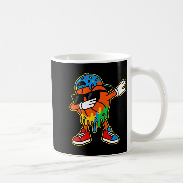 Dabbing Basketball Ice Cream Drip Boys Basketball  Kaffeetasse (Rechts)