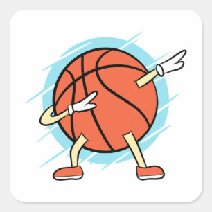 Dabbing Basketball Quadratischer Aufkleber