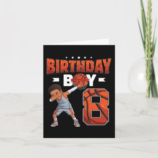 Dabbing Basketball Spieler 8 Jahre alter Junge 8.  Karte (Vorderseite)