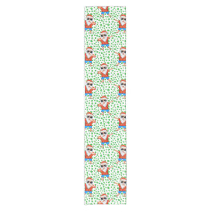 Dabbing Beach Santa Claus im Aloha Shirt Tropica Kurzer Tischläufer