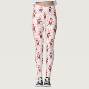 Dabbing Beach Santa Claus in einem Aloha Shirt mit Leggings