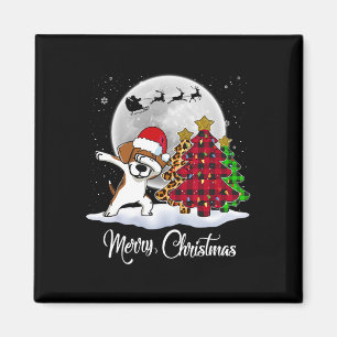 Dabbing Beagle Dab Dog Weihnachtsmannmütze Weihnac Magnet