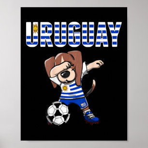 Dabbing Beagle Hund Uruguay Fußballfans Jersey Uru Poster