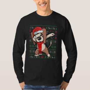 Dabbing Beagle Ugly Christmas Sweater Funny Party T-Shirt