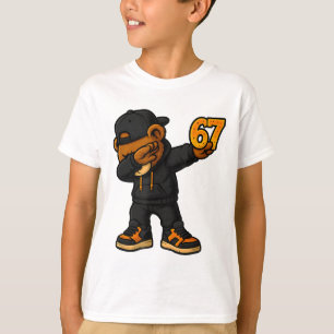 Dabbing Bear 67 Meme Lustig Brainrot Hip Hop Kinde T-Shirt