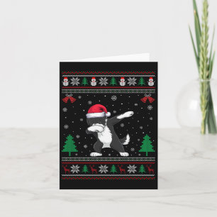 Dabbing Bernedoodle Dog Weihnachtsmannmütze Boys G Karte