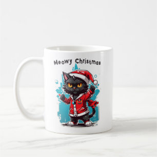 Dabbing Black Cat: Meowy Weihnachtsfeierlichkeiten Kaffeetasse