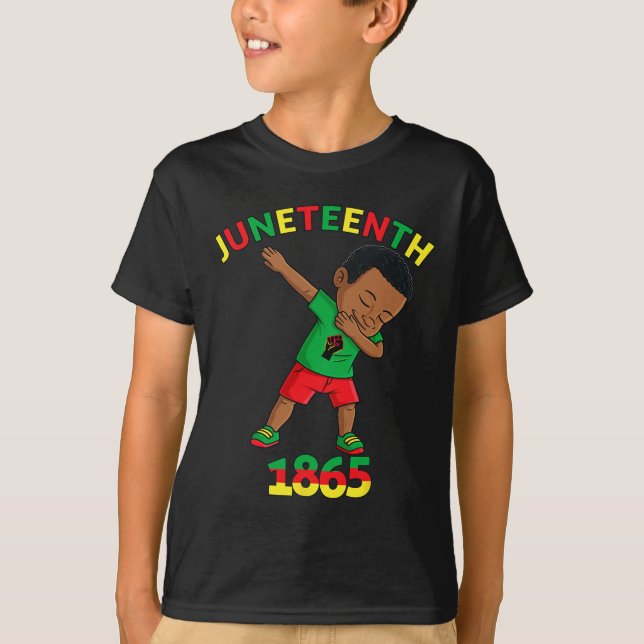 Dabbing Black King Juneteenth Melanin Brown Skin B T-Shirt (Vorderseite)
