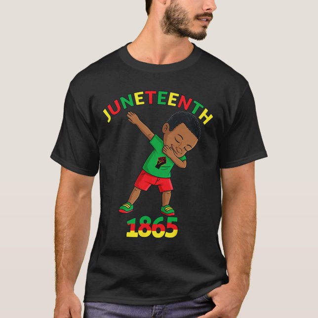 Dabbing Black King Juneteenth Melanin Brown Skin B T-Shirt (Vorderseite)
